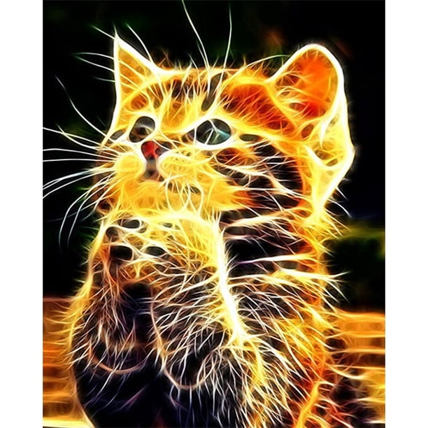 Cuadros Decorativos Pintura al óleo por números Lindo gato Lienzo Obra de arte Salón Imagen Decoración Kit JShteea Nuevos Originales