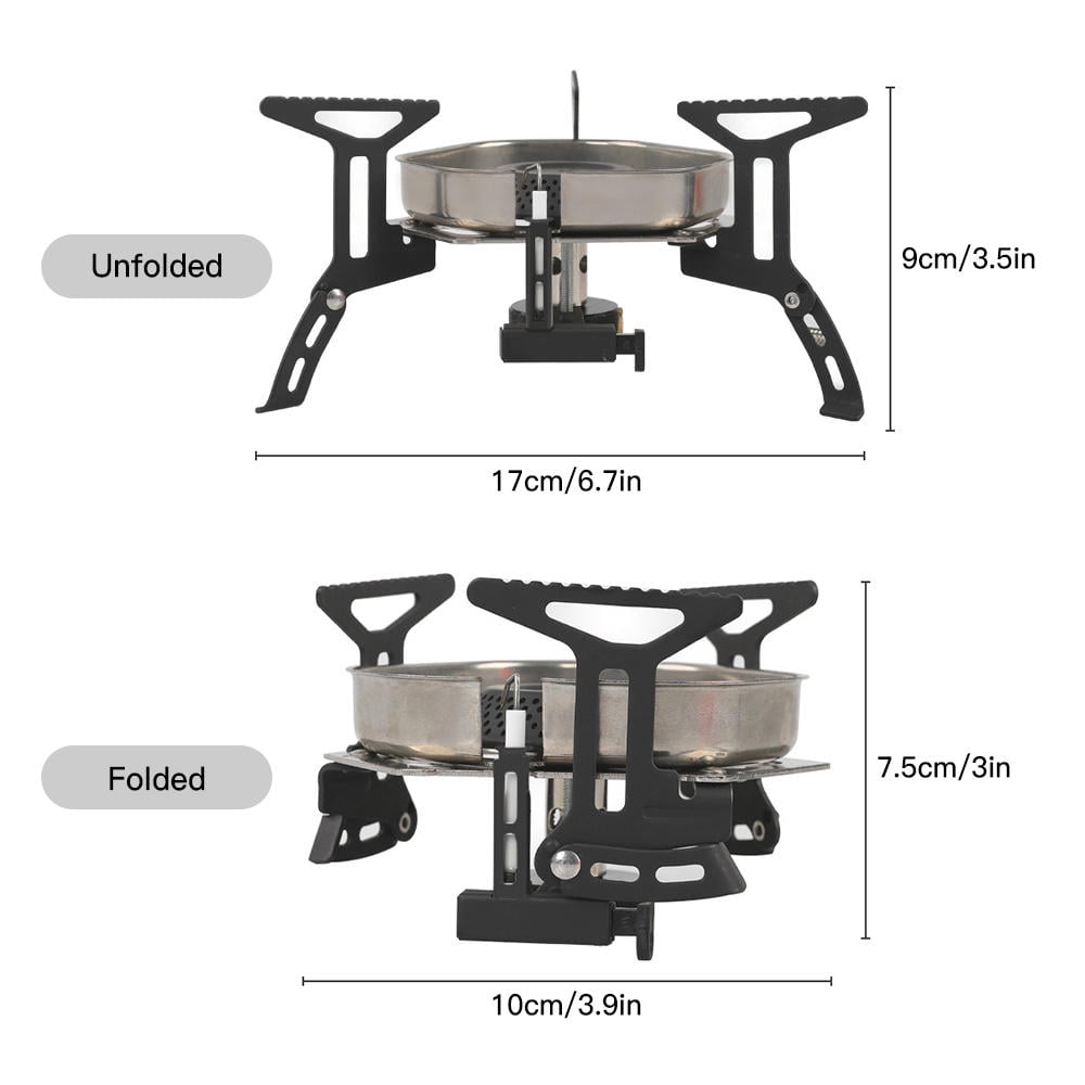 Xirurus 6000W Windproof Folding Camping Gas Stove – 50cm Hose, 3 Pot Carriers, Rapid Heat, Wind‑Shielded, Versatile Outdoor Cooking