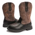 thumbnail image 4 of DADAWEN Kid Western Boots Girls Brown Cowboy Boots for 2.5 Little Kid, 4 of 6