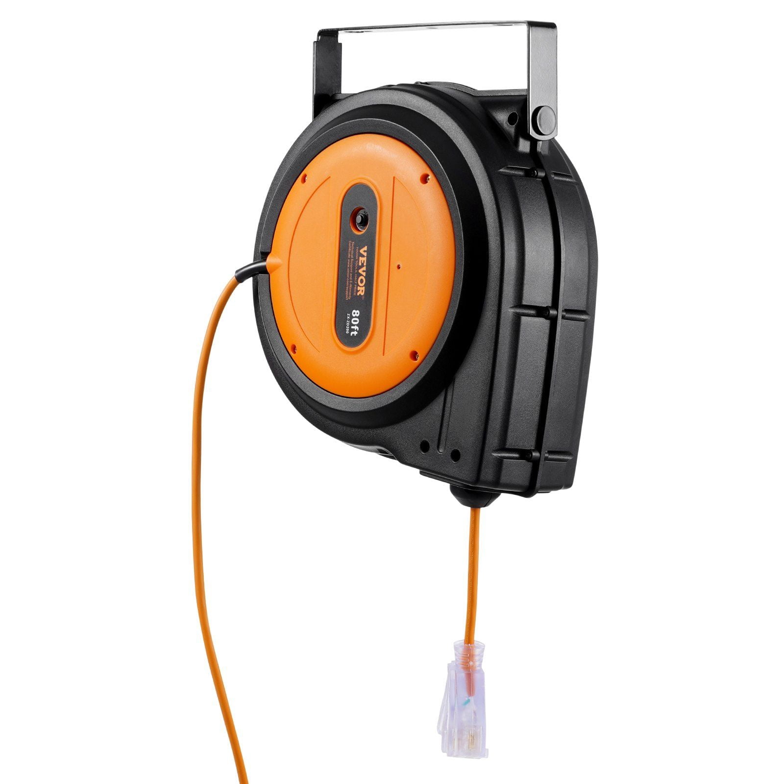 Heavy Duty Retractable Extension Cord Reel 80FT 12 Gauge 3C SJTOW for Workshop and Outdoor