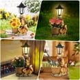 thumbnail image 5 of Outdoor Squirrel Flowerpot Statue - Solar Light, Resin. Planter (no flowers), garden/patio/Halloween decor. Whimsical, handcrafted, 5 of 11