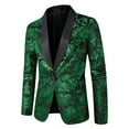 thumbnail image 5 of HOOMEUMY Mens Blazers Fashion Mens Tuxedo Blazer Jackets One Button Lapel Suits for Dinner,Prom,Wedding (Green,XXL）, 5 of 5