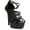 Black, variant on Ellie Shoes E-609-Aurore 6" Heel Womens Sandal with Multiple Straps. 9 / Silver