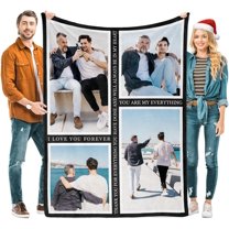 Fathers Day Personalised Gifts from Daughter Custom Blankets with Photos and Text Multiple Colors Sizes Soft Flannel Gifts for Men Birthday Gifts for Dad