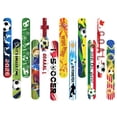 thumbnail image 2 of Soccer Themed Party Favors, Slap Bracelets for Student, Soccer Party Favors, Soccer Team Gifts, 12 Pack 9X2 Inch Soccer Print Snap Wristbands for Student Boys and Girls Sport, 2 of 6