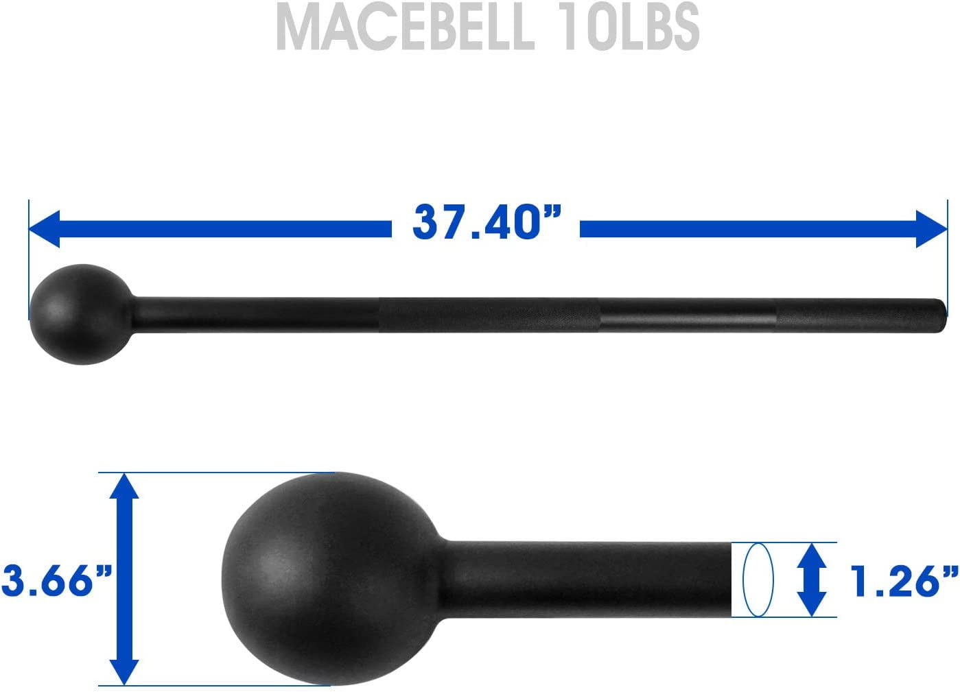 Yes4All 10lb Steel Mace Bell, Single