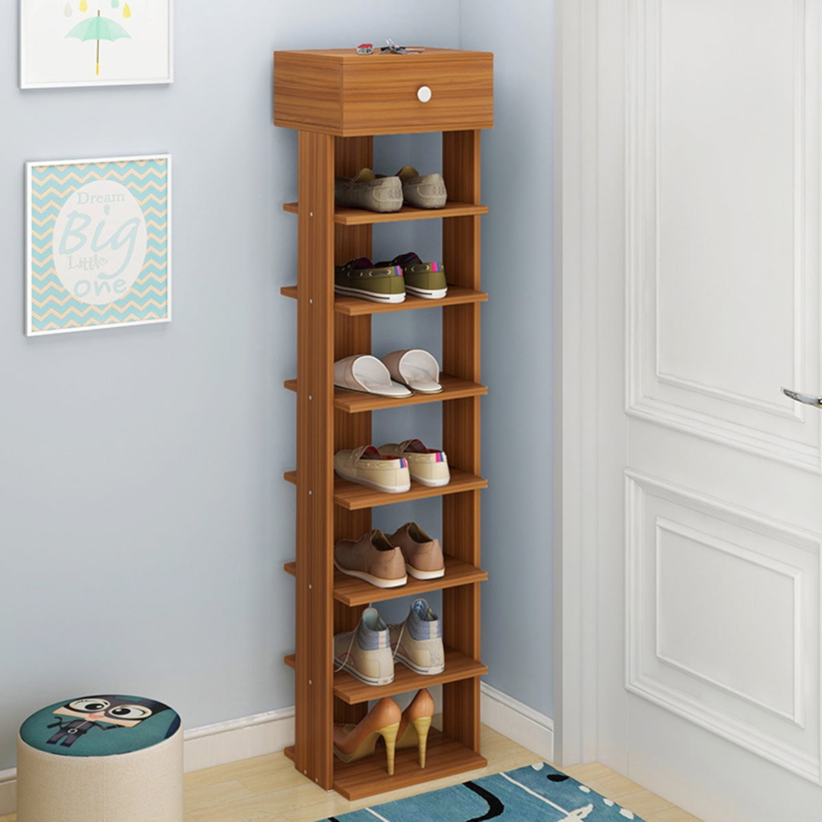 7 Tier Shoe  Rack  Entryway Shoe  Tower Vertical Shoe  