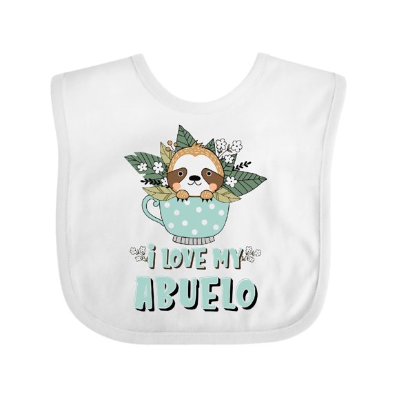 Inktastic Teacup Raccoon I Love My Abuelo Boys or Girls Baby Bib