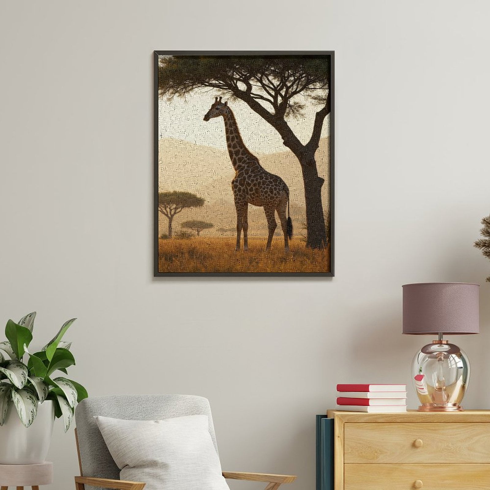 Paint By Numbers Kit for Adults Beginner - DIY Giraffe Sunset African Landscape Canvas Painting Kits for Adults, Frameless Paint By Number for Adults for Home Wall Decor 16x20 Inch