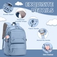 thumbnail image 7 of Inadays School Backpack, Large Capacity Bookbag for 15.6 Inch Laptop, Water-Resistant Cute Girlish Backpacks for Teen Adults Tween, Lightweight Travel Daypack for Primary Middle School College, Blue, 7 of 7