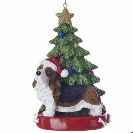 - Basset Hound With Christmas Tree Ornament