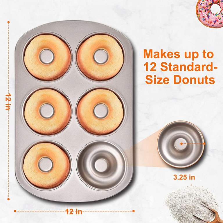 HEHALI 3pcs Donut Pan, Non-Stick Silicone Donut Mold, Bagel Doughnuts Pan  for Baking in Clearance, Tray Measures 10x7 Inches