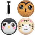 thumbnail image 5 of SCS Direct Animal Rubber Playground Balls 8.5" with Pump (3 Pack) - Owl, Cat, Penguin - Great for Dodgeball, Kickball, Indoor/Outdoor Games Accessories, Gaga Ball, School, Yoga, Sport, 5 of 5