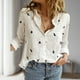 thumbnail image 3 of Camisa Blusas de mujer Top Manga larga Algodón Lino Ajuste suelto Traje diario (Blanco M) Kuymtek Blanco Blanco transparente T M para Mujer, 3 of 5