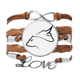 thumbnail image 1 of Oso City Pulsera de cuero Negro trenzado pulsera de cuerda de amor Unbranded M, 1 of 3