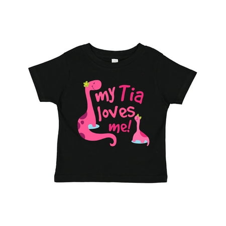 

Inktastic Tia Loves Me Niece Girl Dinosaur Girls Toddler T-Shirt