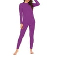 thumbnail image 6 of Women's Thermal Underwear Set, Thin Base Layer, Thermal Long-Sleeved Top and Pants, Lightweight Warm Clothing for Cold Seasons and Layering,Purple,2XL, 6 of 6
