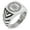 Silver, variant on Stainless Steel Vegvisir Web of Wyrd Skuld’s Net Viking Chevron Pattern Biker Style Polished Ring