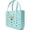 Cyan-M, variant on 11" Small Capacity Women's EVA Beach Bag with Decorative Accessories, Waterproof Shopping Tote Bag
