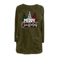 thumbnail image 4 of FcBaudy Hauts pour Femmes, Blouses & Chemises à Manches Longues Col Rond, Chemises pour Femmes Blouse de Noël Col Rond et Hiver Ample Imprimé Poche Chaude Manches Longues Blouse pour Femmes, 4 of 4