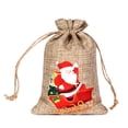 thumbnail image 2 of UDIYO 25Pcs Christmas Burlap Gift Bags with Drawstring Christmas Linen Treat Bags Drawstring Goody Gift Bags Small Jute Xmas Candy Bags Reusable, 2 of 7