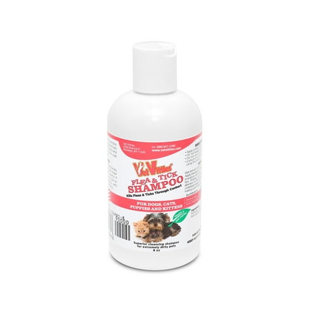 VetVittles Flea & Tick Control Shampoo for Small and Large Dogs & Cats, Kills and Defends Againts Fleas and Ticks, Made in USA, 8 (Best Way To Kill Ticks On Dogs)
