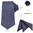 thumbnail image 1 of Juego de 5 corbatas para hombre con clip de corbata y alfiler de solapa: elegante combinación de corbata y pañuelo para negocios, bodas y eventos formales., 1 of 6