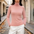 thumbnail image 2 of Womens Sweaters Classic Long Sleeve Turtleneck Lightweight Soft Sweaters Casual Basic Stretchy Slim Fit Knitted Pullover Tops,Sizes M-3XL, 2 of 8