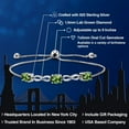 thumbnail image 2 of Gem Stone King 2.12 Ct Oval Green Tourmaline E-F Lab Grown Diamond 925 Sterling Silver Bracelet for Women, 2 of 5