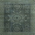 thumbnail image 1 of Ahgly Company Machine Washable Indoor Square Abstract Gunmetal Green Area Rugs, 3' Square, 1 of 7