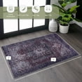 thumbnail image 3 of Naar Maval 2X3 Area Rug, Burgundy/Blue Oriental, Machine Washable Rugs for Living Room, Non-Slip, Non-Shedding and Foldable Rugs, 3 of 8
