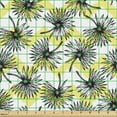 thumbnail image 2 of Floral Sofa Upholstery Fabric by the Yard, Calendula Blossoms Flower Petals Spring Zigzags Geometric Concept, Decorative Fabric for DIY and Home Accents, Dark Grey and Yellow Green by Ambesonne, 2 of 5