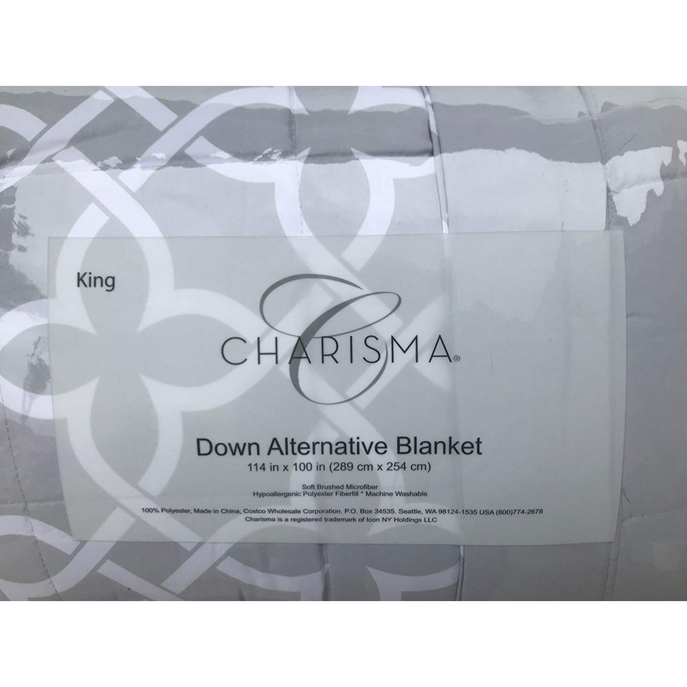 Charisma Down Alternative Blanket, KING Light Grey 114 in x 100 in