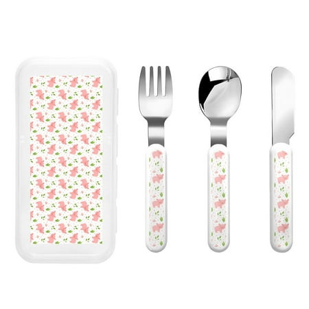 

Qokaie Funny Little Pigs for Stainless Steel Kids Silverware Set - Children’s Utensil Set - Children s Knife Fork And Spoon Set