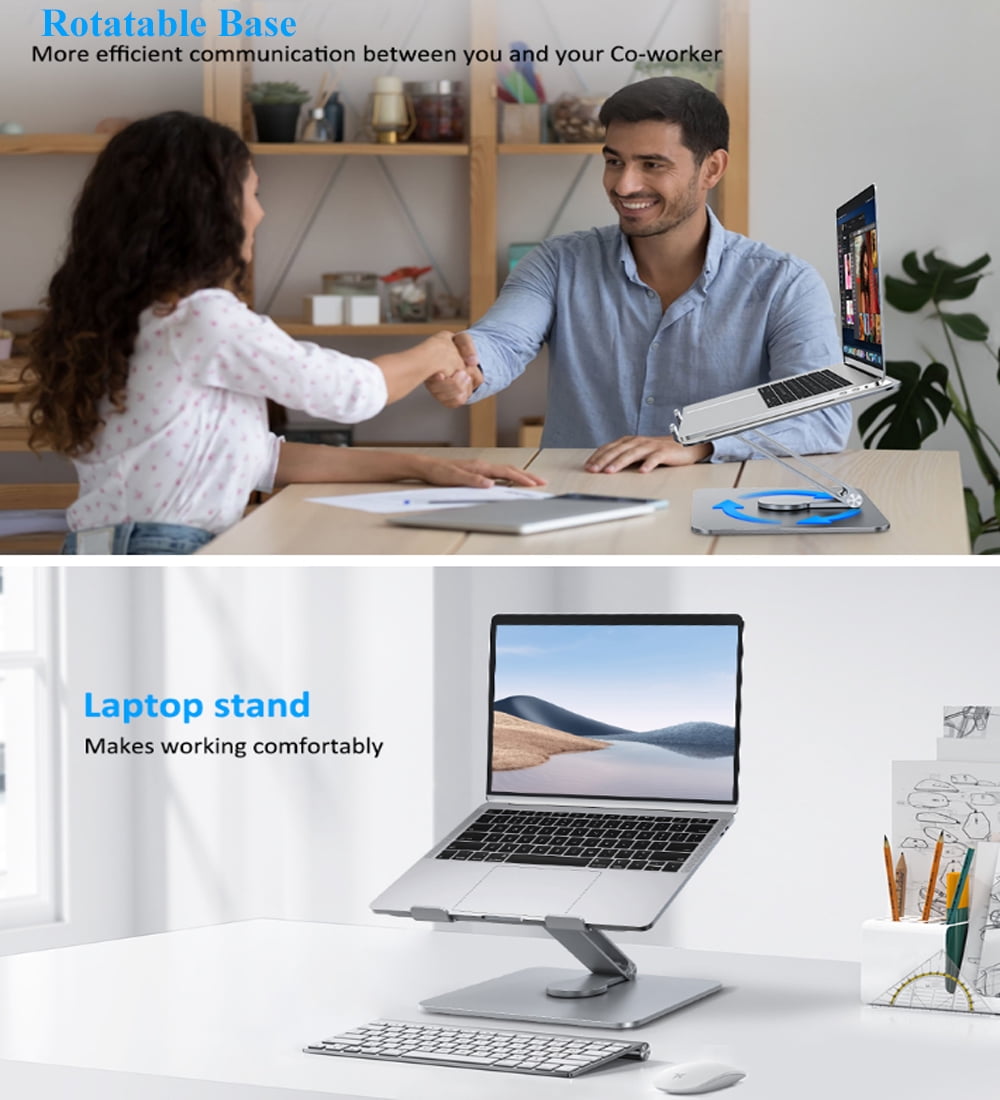 Laptop Stand for Desk Adjustable Portable Stable Laptop Holde Notebook Compatible with MacBook Air/Pro，for Dell, for HP, for ASUS Vertical Stand, Laptops from 10-17in，Silver