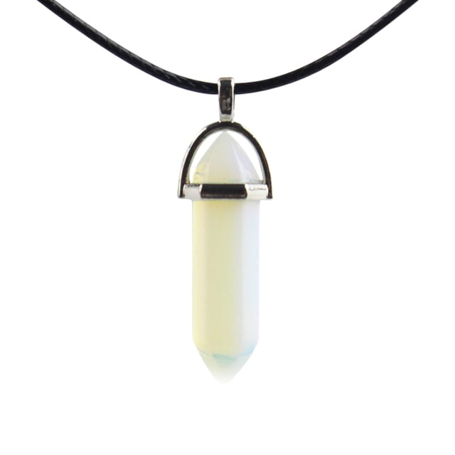 XWSHYW Collares Colgantes Collar de Regalo para Mujer, Collar de Cristal para Niña, Collar de Cadena con Colgante Hexagonal de Acero Inoxidable
