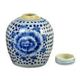 thumbnail image 2 of CintBllTer Antique Style Blue and White Porcelain Flowers Ceramic Covered Jar Vase, China Ming Style, Jingdezhen Chinese (L1), 2 of 2