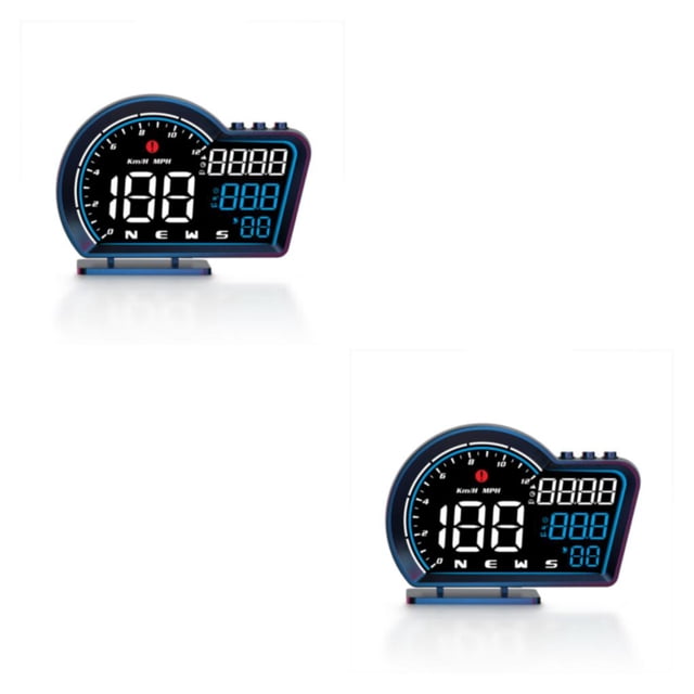 Sidaley Velocímetro HUD para coche LED de alta definición Alarma Pantalla digital Fuente de alimentación USB Pantalla multifunción 2piezas