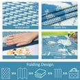thumbnail image 4 of Aonewoe Outdoor Rug 9x12 Waterproof Patio Rug Reversible Plastic Straw Rug Indoor Outdoor Area Rugs Camping Carpet for RV, Picnic, Backyard, Deck, Balcony, Porch, Beach, Blue & White, 4 of 9