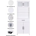 thumbnail image 3 of Spirich Home Freestanding Cabinet with Top & Bottom Enclosed Cabinet SpaceTall Cabinet with Doors and Drawer 23.62"(L) x 11.75"(D) x 63"(H), Whtie, 3 of 7