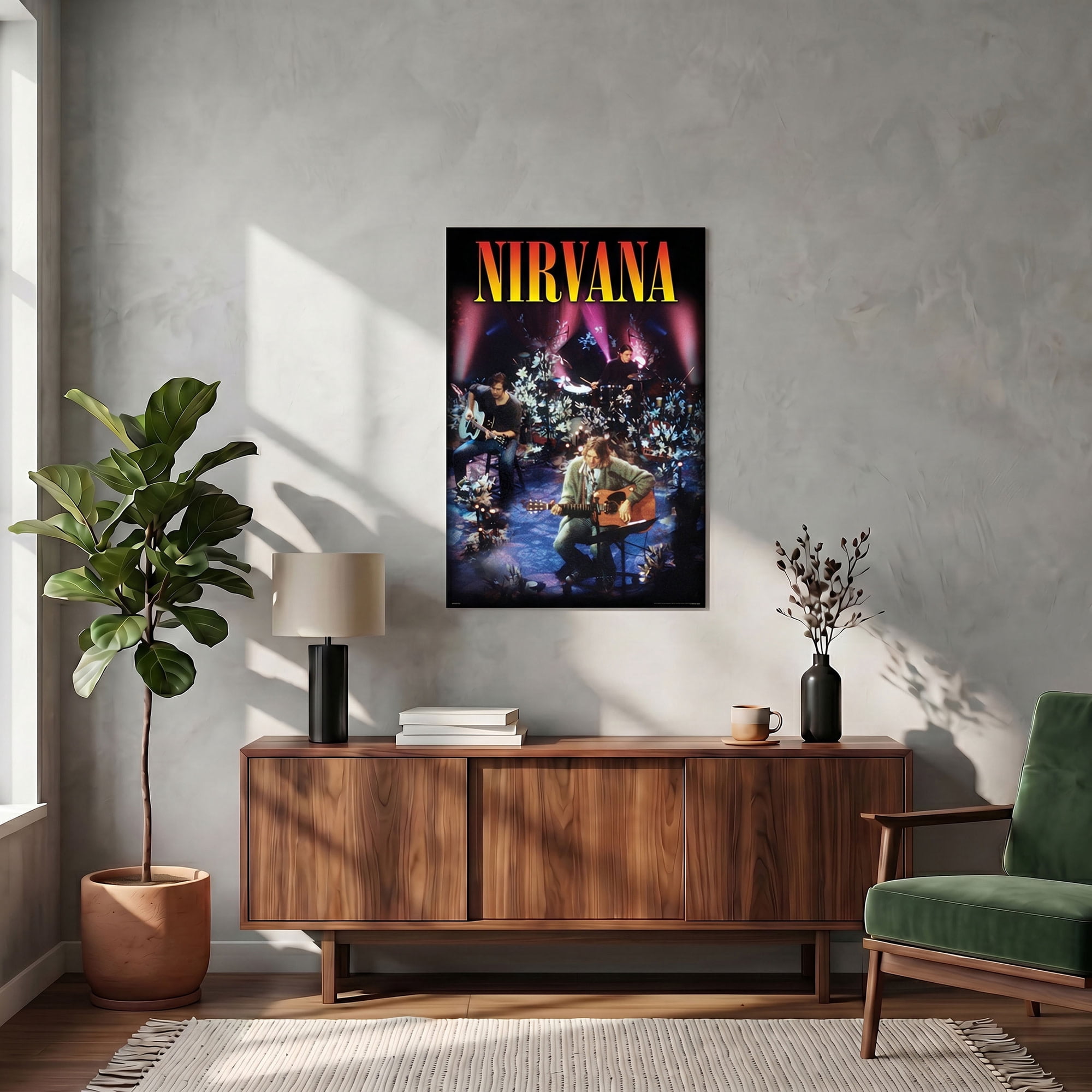 Pyramid : Nirvana: Unplugged - 24x36 Poster, Album Cover Print - Grunge Rock Band Artwork, Licensed Music Wall Decor, Premium Fan Collectible