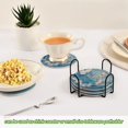thumbnail image 6 of 6 Pcs Drink Coasters with Holder 3.94in Woven Coasters for Drinks Butterflies and Circular Motif Coaster Set for Protection Table, 6 of 7
