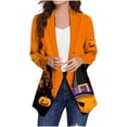 thumbnail image 4 of Chaqueta de cárdigan de manga larga con estampado de moda Sexy informal para mujer de Halloween Pompotops qwe22022, 4 of 7
