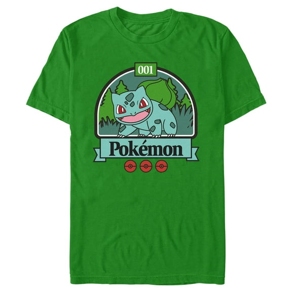 Men's Pokemon Grasslands Bulbasaur  Graphic Tee Kelly Green 3X Large