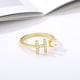 thumbnail image 4 of Anillo con letra AZ dorado para dama, anillo creativo con circonitas ajustable para los dedos, 4 of 5