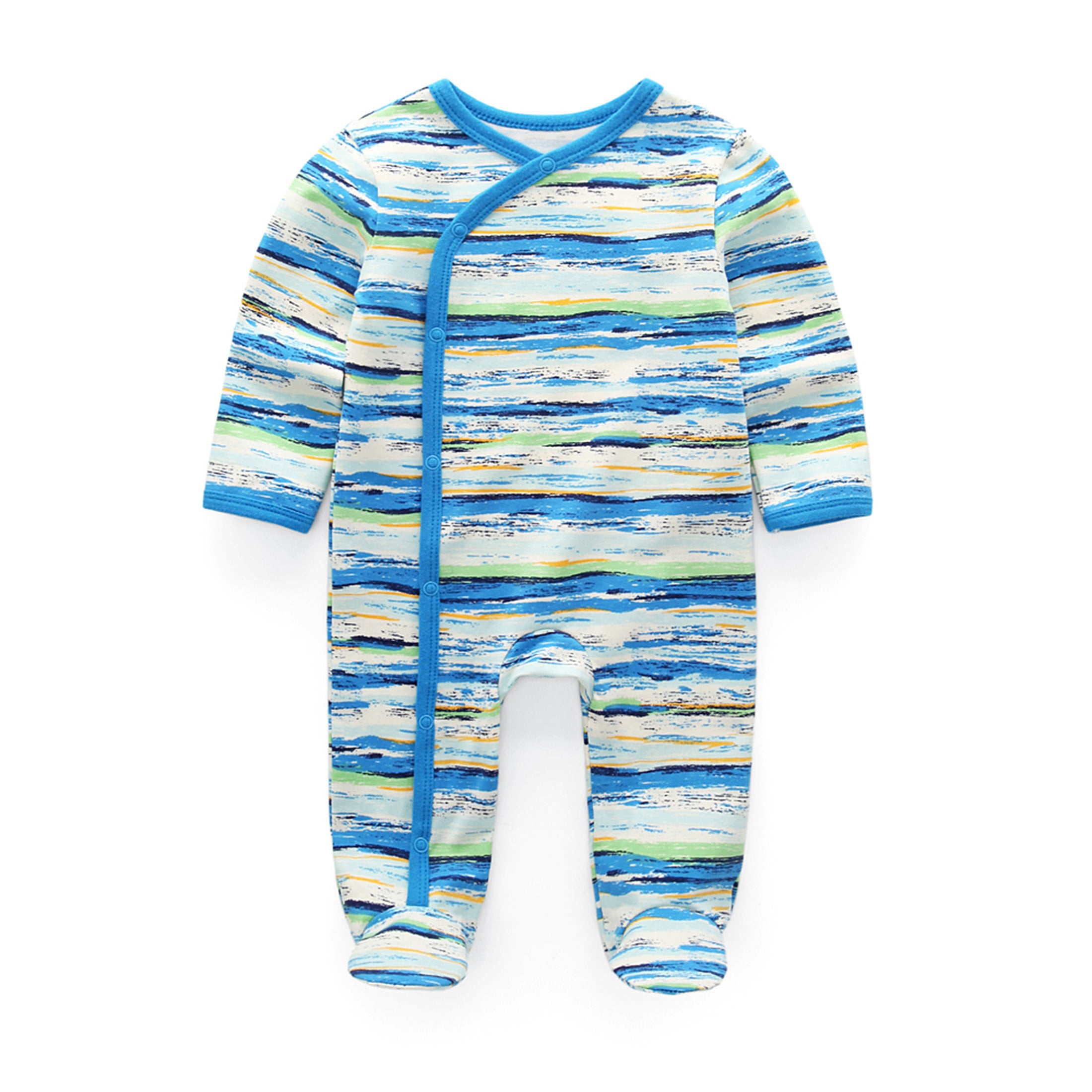 Zavbaby Unisex Newborn 3 Pieces Sleep´N Play Footed Pajamas Cotton Cartoon Rompers Infants Outfit ，Size:0-12Months