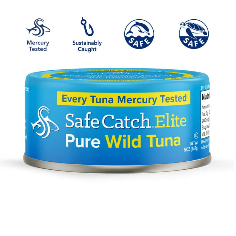 Safe Catch Elite Tuna Canned Wild Caught Tuna Fish Low Mercury Can Tuna  Solid Steak Gluten