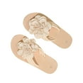 thumbnail image 2 of Quaouag Women's 3D Floral Applique Decor Open Toe Flip Flop Sandals Casual Outdoor Flat Slippers, 2 of 7