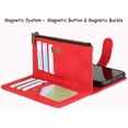 thumbnail image 5 of Wallet Case Compatible with iPhone Xs Max,[6 Card Slots] [Wrist Strap] [Stand Feature] Detachable 2 in 1 Magnetic Zipper Leather Slim Cover Case for iPhone Xs Max,6.5 inch Red, 5 of 14