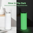 thumbnail image 2 of 20 oz 25 Pack Sublimation Tumblers Glow In The Dark, Double Wall Vacuum Insulated Luminous Skinny Tumbler with Straw and Lid, Polymer Coating for Heat Transfer, White to Green, 2 of 7